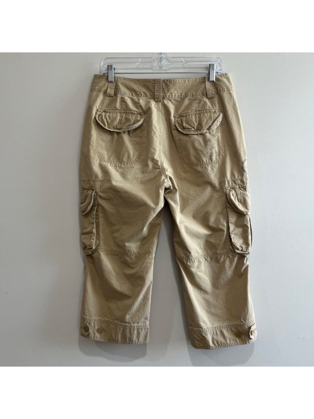 American Living Cargo Capri Pants Womens 8 Tan Khaki Baggy Y2K
